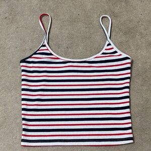 Chic Striped Camisole in Red, White, and Black